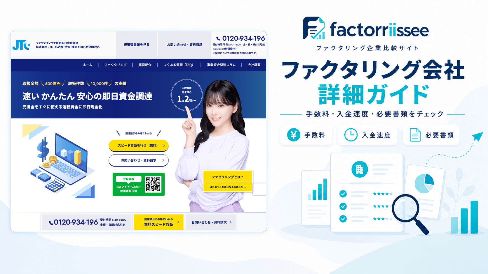 JTCの手数料・入金スピード・必要書類（ファクタリング比較）