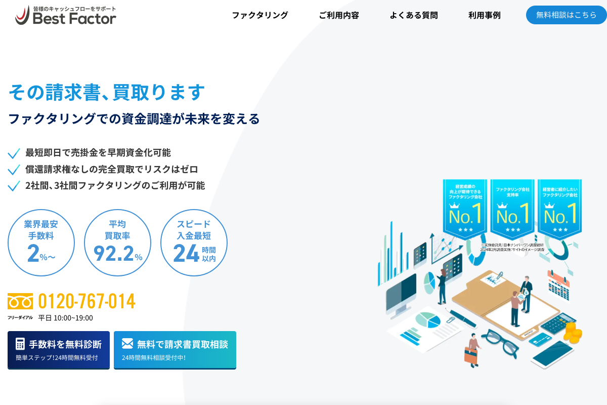 ベストファクター公式サイトのファーストビュー
