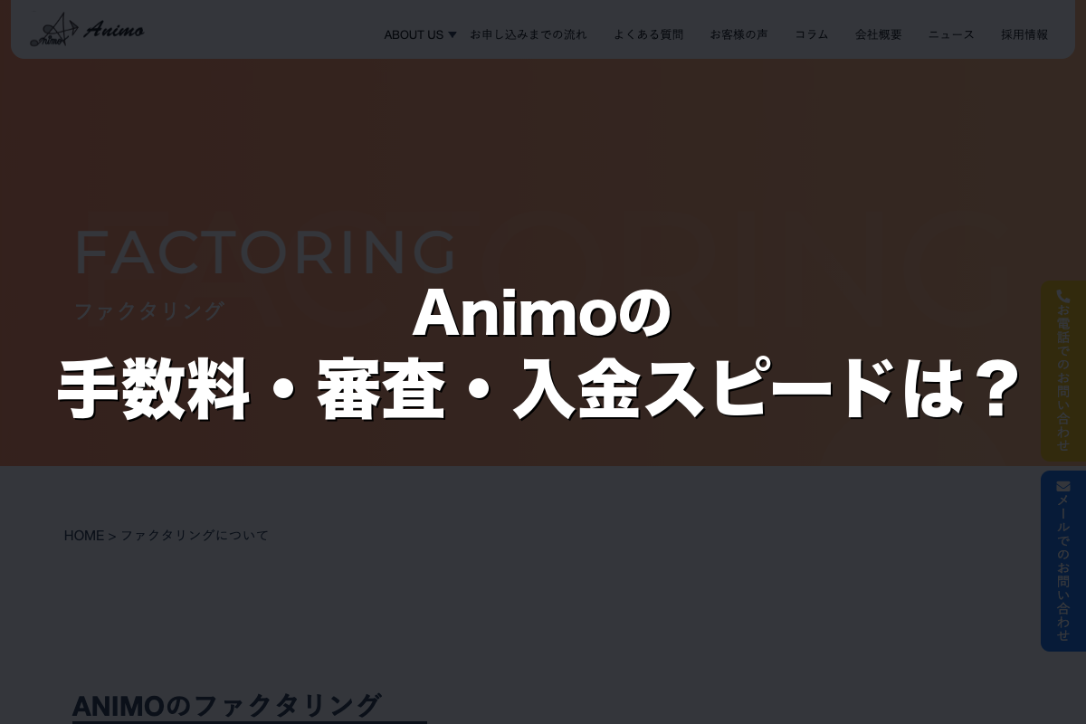 Animoの手数料・審査・入金スピードは？
