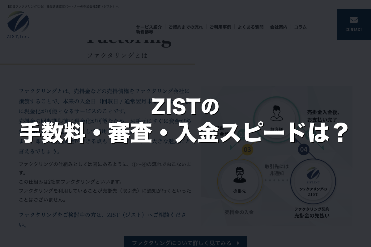ZISTの手数料・審査・入金スピードは？