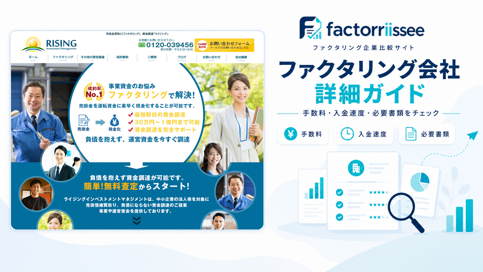 ライジングの手数料・入金スピード・必要書類（ファクタリング比較）